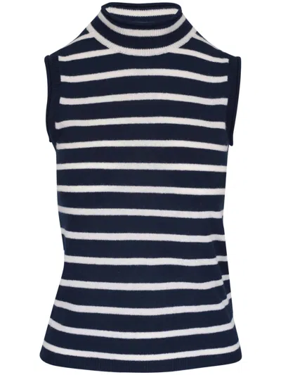 VERONICA BEARD STRIPED CASHMERE VEST