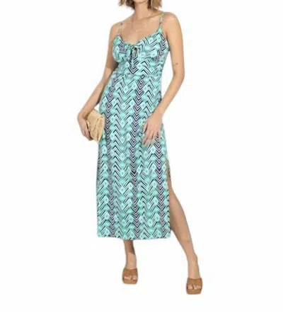 VERONICA M BARBADOS MAXI DRESS WITH SLIT IN MINT