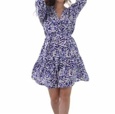 VERONICA M FREDERICK SHIRT DRESS WITH BELT IN BLUE/WHITE