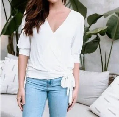 VERONICA M SOFT CUPRO TIE TOP IN IVORY