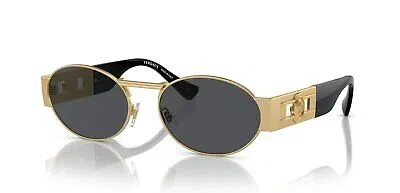 VERSACE VERSACE 0VE2264 100287 UNISEX SUNGLASSES MATTE GOLD FRAME, DARK GREY LENSES,...