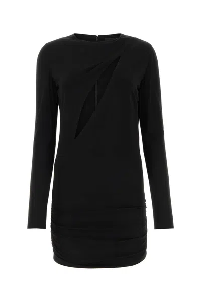 VERSACE VERSACE BLACK STRETCH VISCOSE MINI DRESS