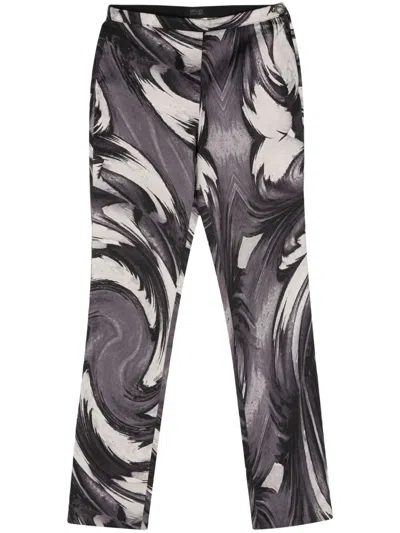 VERSACE 2000S ABSTRACT-PRINT STRAIGHT TROUSERS