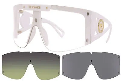 VERSACE VERSACE 4393 401/1W SUNGLASSES WHITE/CLEAR W/EXTRA 2PC INTERCHANGEABLE LENSES