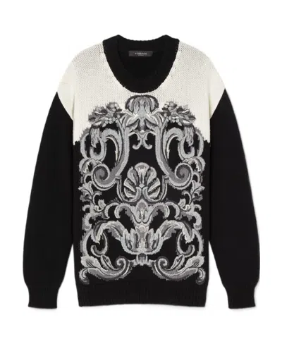 VERSACE BAROCCO INTARSIA-KNIT JUMPER