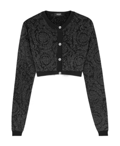 VERSACE VERSACE BAROCCO BUTTON-UP CROPPED CARDIGAN