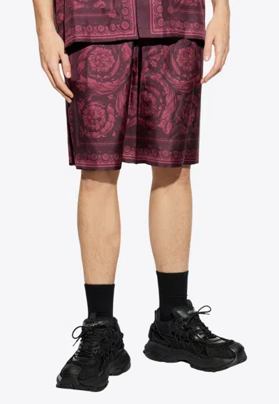 VERSACE BAROCCO-PRINT SILK SHORTS