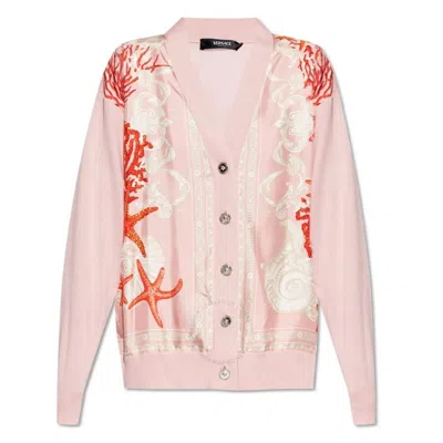 VERSACE VERSACE BAROCCO SEA PANELLED V-NECK CARDIGAN