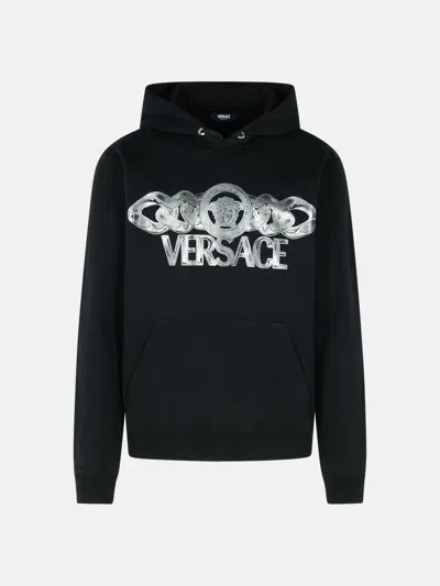 VERSACE BLACK COTTON SWEATSHIRT