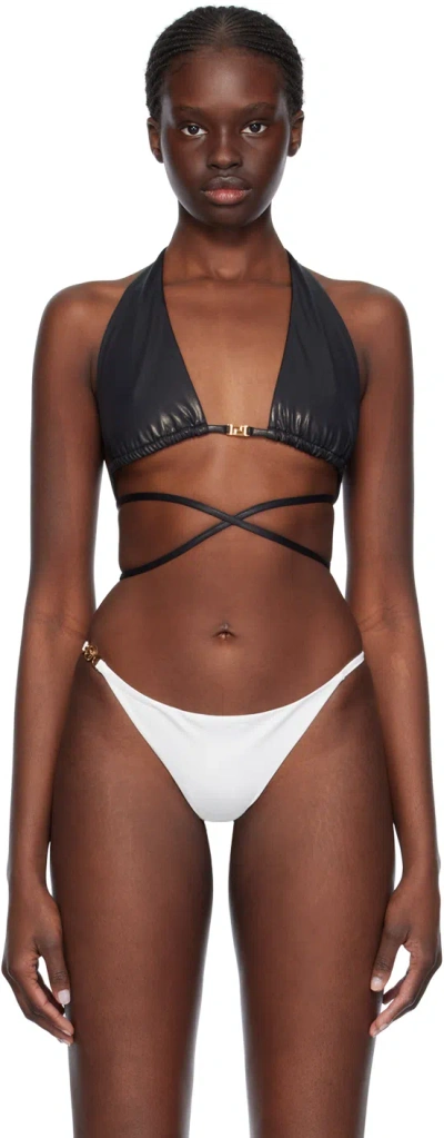 VERSACE BLACK GRECA BIKINI TOP
