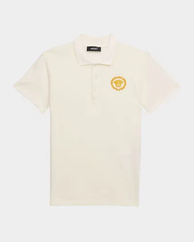 VERSACE BOY'S MEDUSA EMBLEM POLO SHIRT