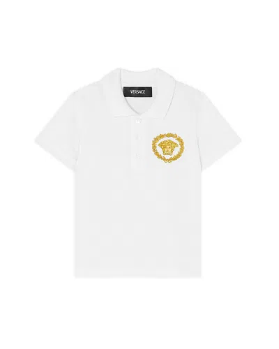 VERSACE BOYS' PIQUET MEDUSA ALLORO PRINT POLO - BABY, LITTLE KID