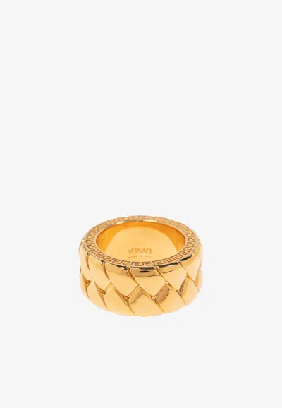 VERSACE BRAIDED BIND BRASS RING