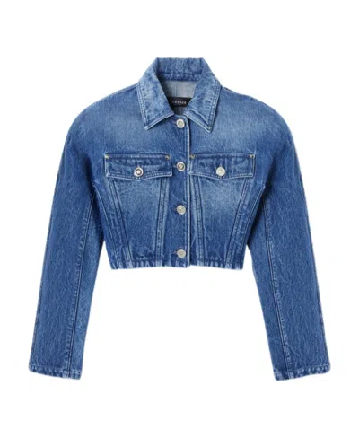 VERSACE VERSACE BUTTON-UP DENIM JACKET