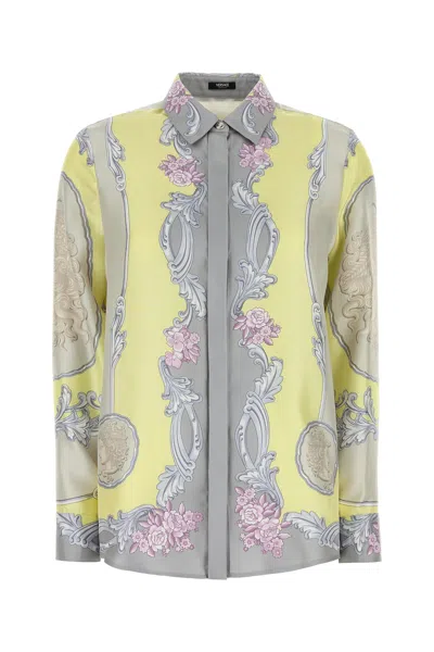 VERSACE CAMICIA IN TWILL STAMPATO  DONNA