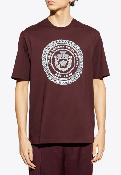 VERSACE CHAIN CREST CREWNECK T-SHIRT