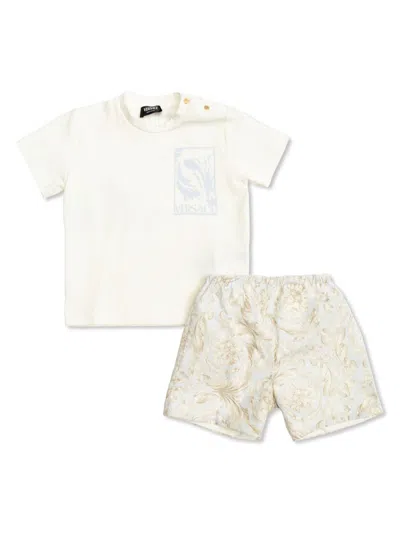 VERSACE COTTON T-SHIRT AND SHORTS SET