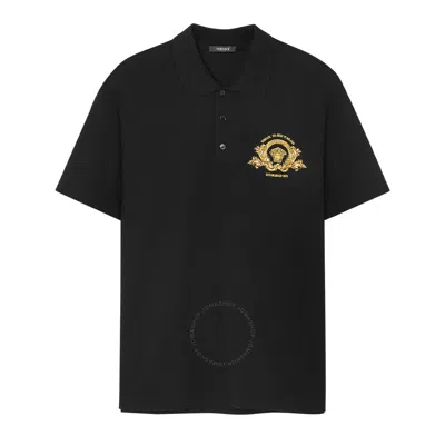 VERSACE VERSACE COUPE BLASON EMBROIDERED POLO SHIRT