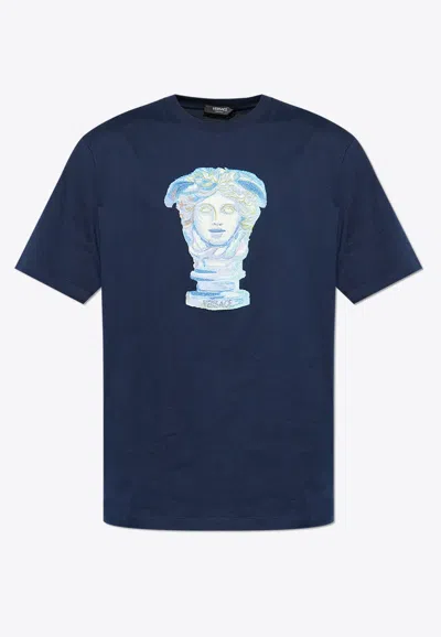 VERSACE CREWNECK T-SHIRT WITH MEDUSA HEAD