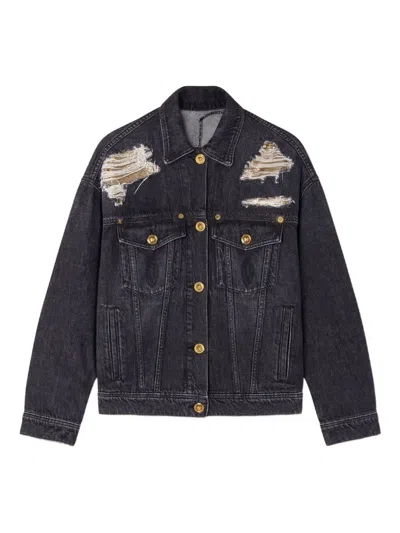 VERSACE DISTRESSED DENIM JACKET