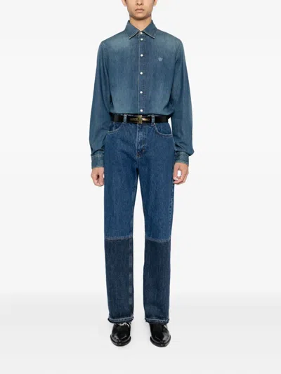 VERSACE EMBROIDERED-LOGO SHIRT