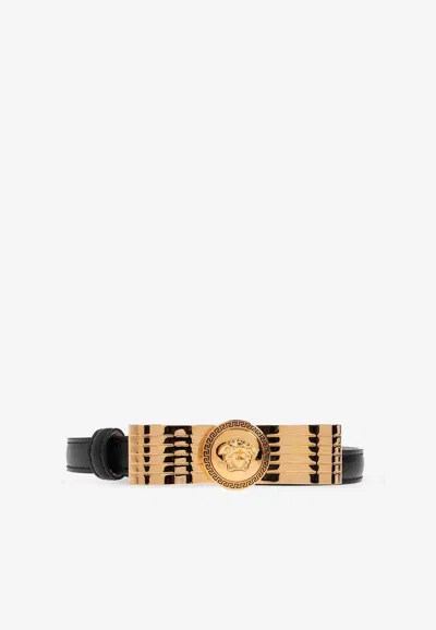 VERSACE GIANNI RIBBON LEATHER BELT