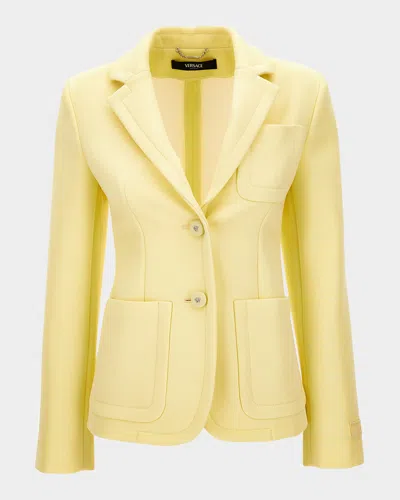 VERSACE GRAIN DE POUDRE SCUBA SINGLE-BREASTED JACKET