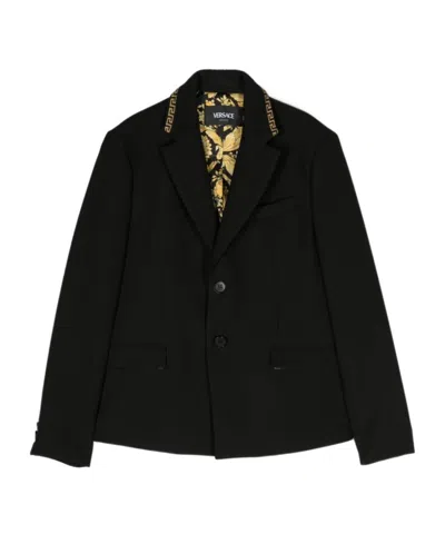 VERSACE GRECA-TRIM SINGLE-BREASTED BLAZER