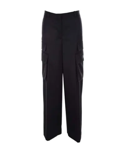 VERSACE VERSACE HIGH-WAIST WIDE-LEG CARGO TROUSERS