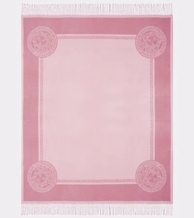 VERSACE HOME BAROCCO JACQUARD SILK AND CASHMERE BLANKET