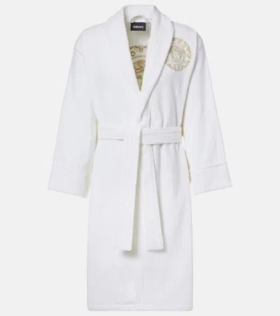 VERSACE HOME MEDUSA GALA COTTON AND LINEN TERRY BATHROBE