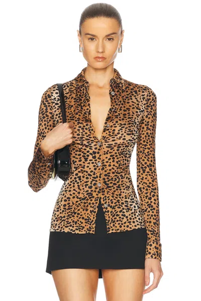 VERSACE JACQUARD BUTTON UP TOP