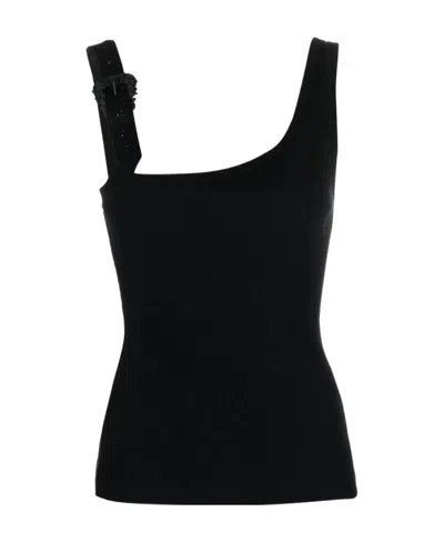 VERSACE JEANS VERSACE JEANS COUTURE BUCKLE-EMBELLISHED RIBBED TANK TOP
