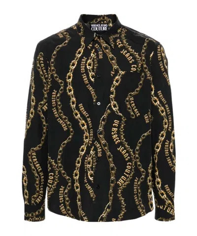 VERSACE JEANS CHAIN COUTURE COTTON SHIRT