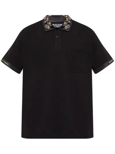 VERSACE JEANS COUTURE BAROCCO-DETAIL POLO SHIRT