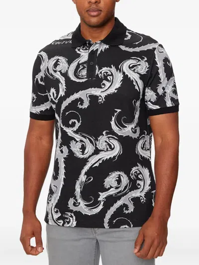 VERSACE JEANS COUTURE BAROCCO PRINT POLO SHIRT