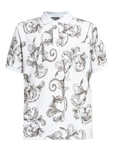 VERSACE JEANS COUTURE BAROCCO-PRINT POLO SHIRT