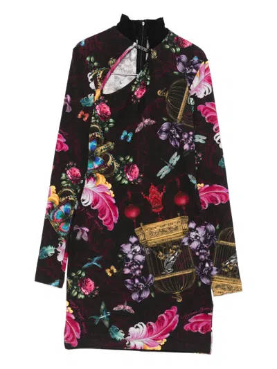 VERSACE JEANS COUTURE FLORAL-PRINT MINI DRESS
