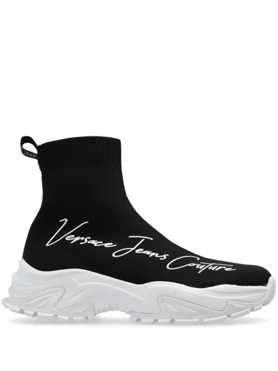 VERSACE JEANS COUTURE LOGO-PRINT SOCK SNEAKERS