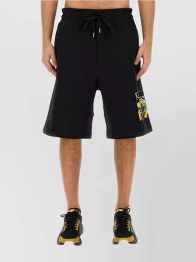 VERSACE JEANS COUTURE LOGO WAISTBAND BERMUDA SHORTS
