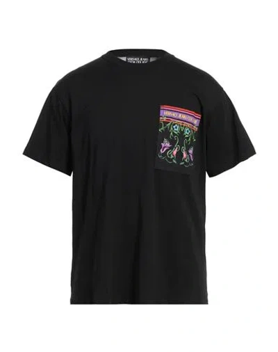 VERSACE JEANS COUTURE VERSACE JEANS COUTURE MAN T-SHIRT BLACK SIZE L COTTON