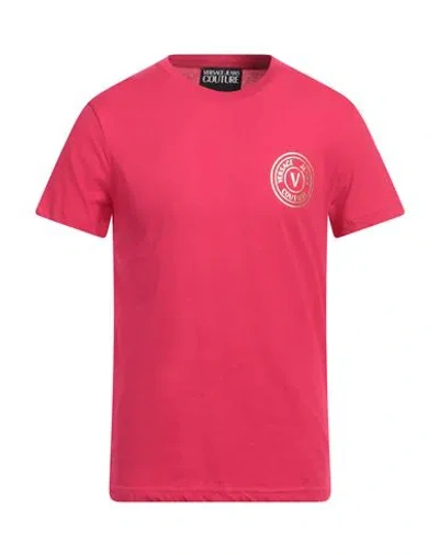 VERSACE JEANS COUTURE VERSACE JEANS COUTURE MAN T-SHIRT FUCHSIA SIZE M COTTON