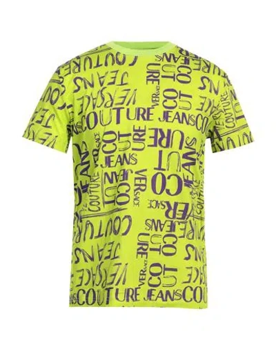 VERSACE JEANS COUTURE VERSACE JEANS COUTURE MAN T-SHIRT LIME GREEN SIZE L COTTON