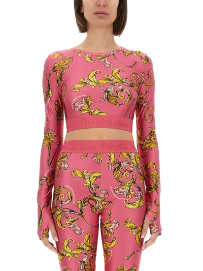 VERSACE JEANS COUTURE "OUTLINE BAROQUE" SHORT TOP