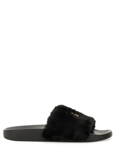 VERSACE JEANS COUTURE SLIDE SANDAL WITH LOGO