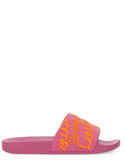 VERSACE JEANS COUTURE SLIDE SANDAL WITH LOGO