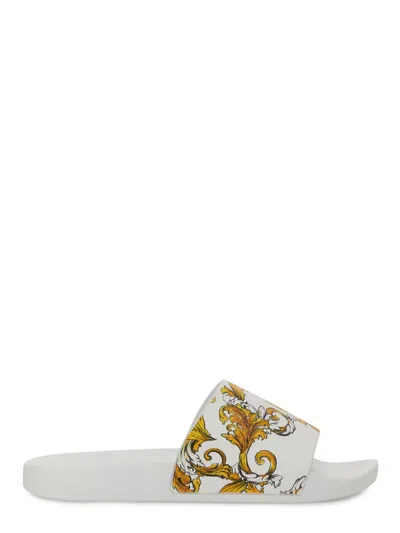 VERSACE JEANS COUTURE SLIDE SANDAL WITH LOGO