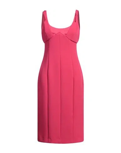 VERSACE JEANS COUTURE VERSACE JEANS COUTURE WOMAN MIDI DRESS FUCHSIA SIZE 8 POLYESTER, ELASTANE