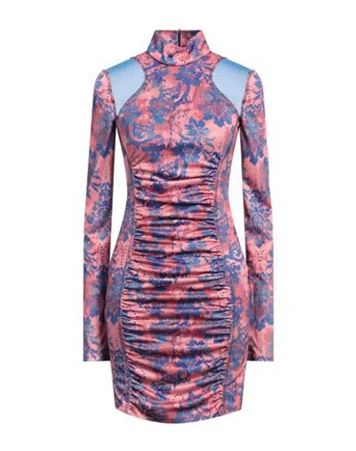 VERSACE JEANS COUTURE VERSACE JEANS COUTURE WOMAN MINI DRESS ANTIQUE ROSE SIZE 6 POLYESTER, POLYAMIDE, ELASTANE