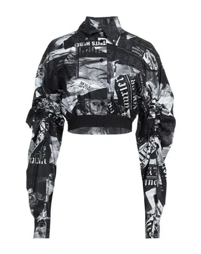 VERSACE JEANS COUTURE VERSACE JEANS COUTURE WOMAN SHIRT BLACK SIZE 8 COTTON